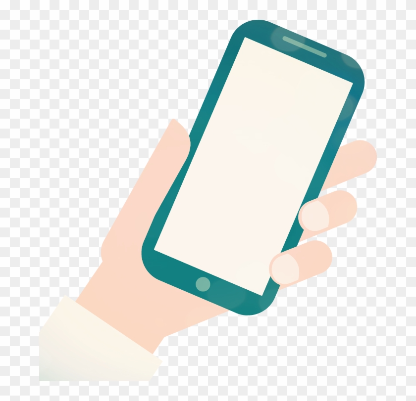 Cell Phone Icon Png Transparent - Person Holding Phone Clipart