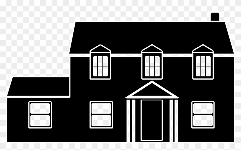 New Black And White House - House Clipart Black - Png Download