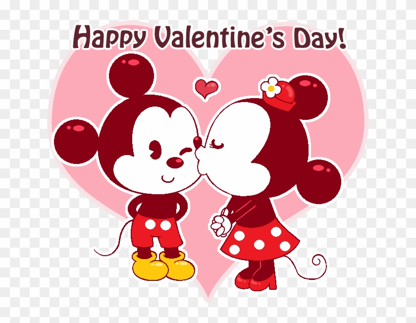Mice Clipart Valentine - Happy Valentines Day Mickey And Minnie - Png Download #292299