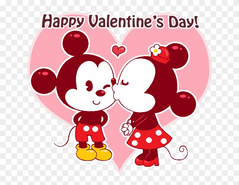 Mice Clipart Valentine - Happy Valentines Day Mickey And Minnie - Png Download