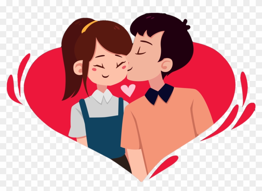 Cartoon Love Couple Png Romantic Images - Valentines Day Couple Clipart Transparent Png #292473