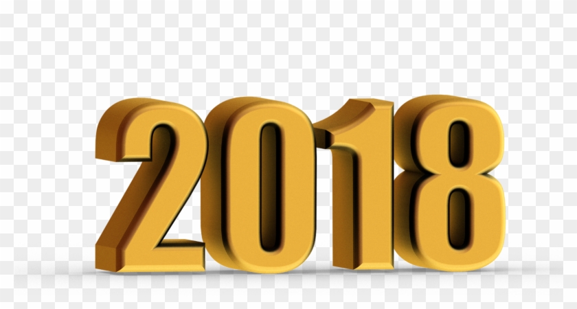 2018 Happy New Year 3d Png - 2018 3d Text Png Clipart