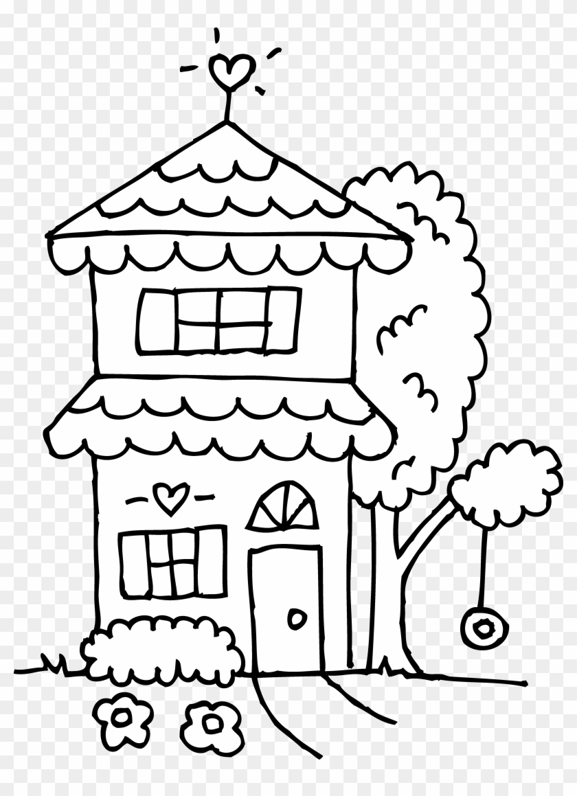 White House Clipart House Shape - Cute House Coloring Page - Png Download