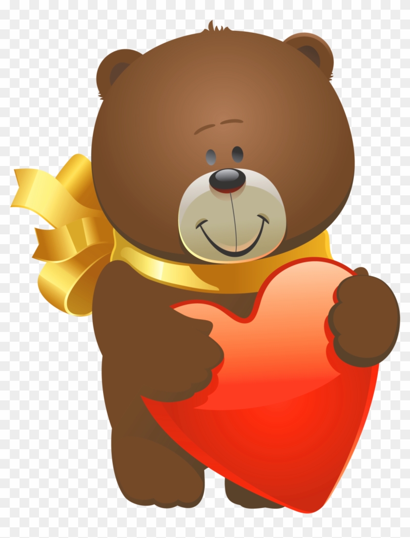 Clipart Bear Valentines - Valentines Day Teddy Bear Png Transparent Png