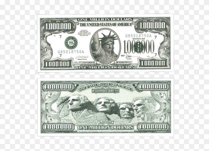 Million Dollar Bill - One Million Dollar Bill Front And Back Clipart #292966