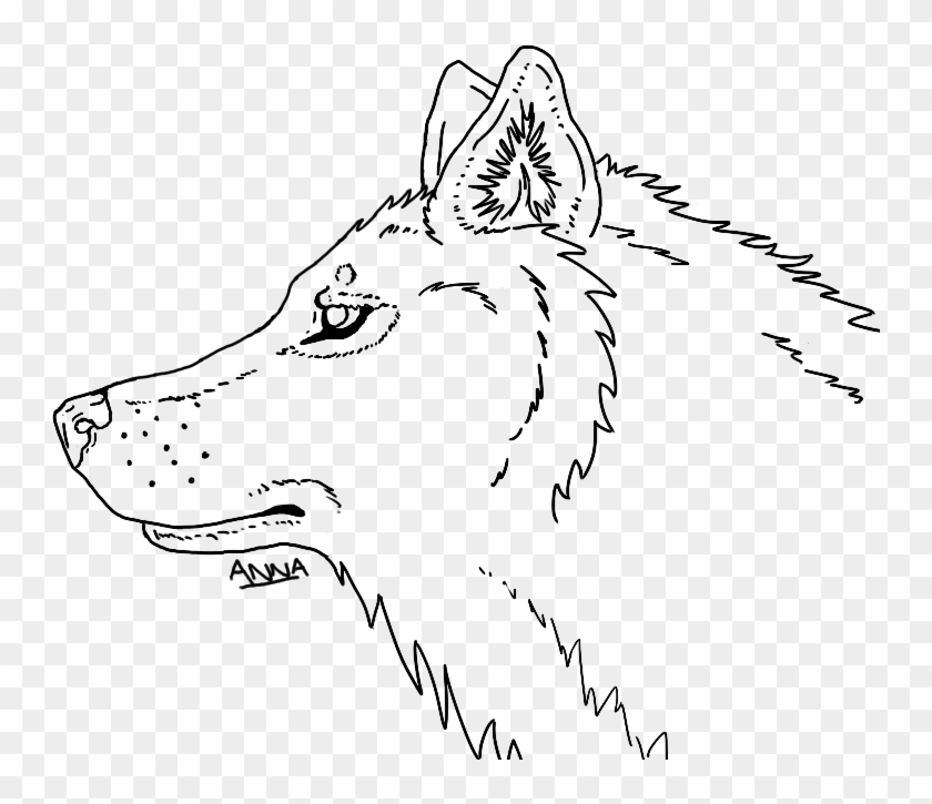 Wolf Head - Line Drawing Wolf Head Clipart