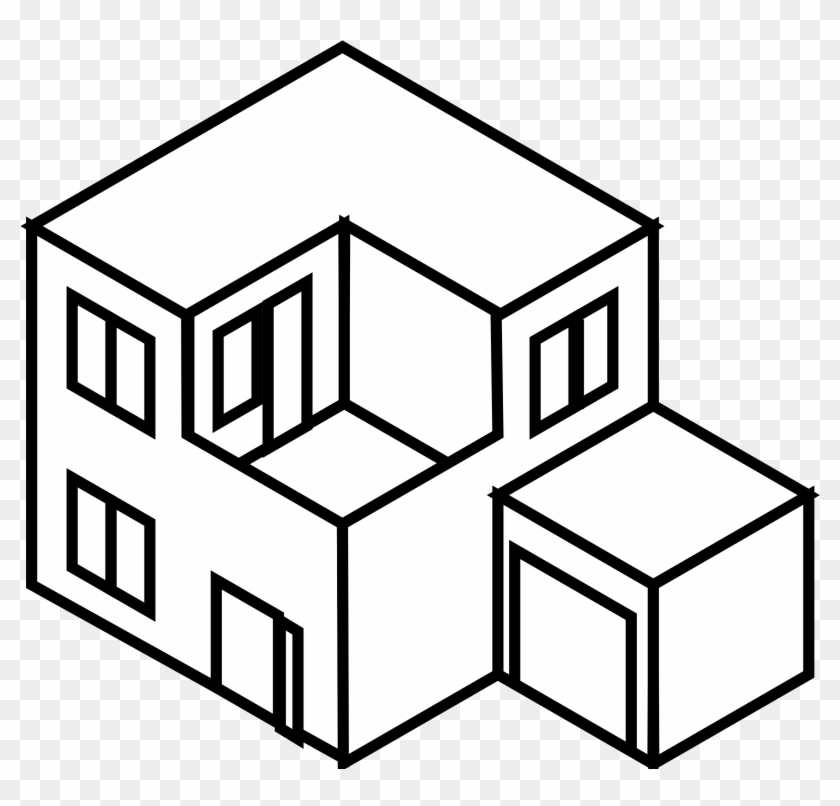 House Vector Art - Cube Shape Clipart #293502