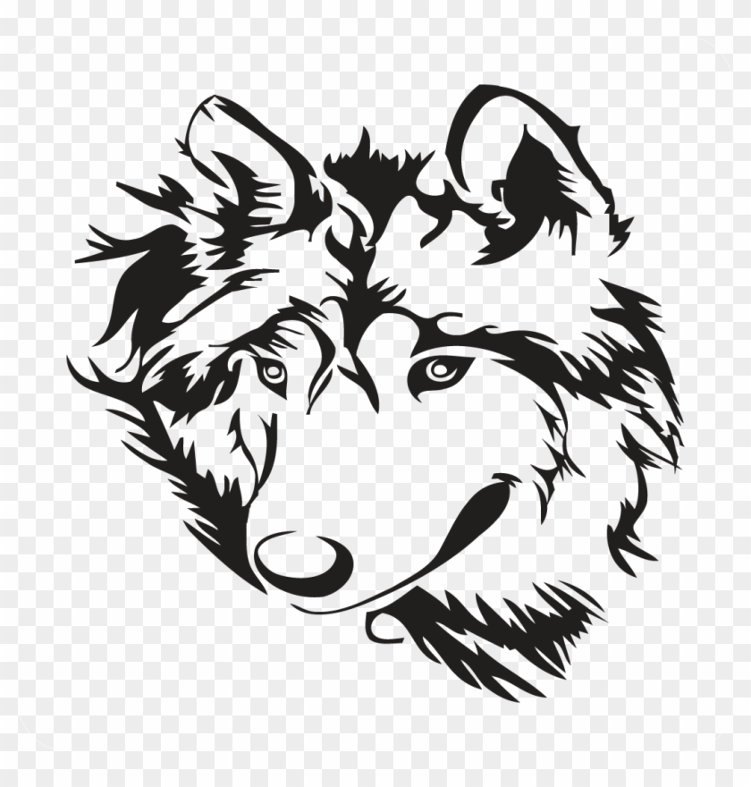 Wolf Head - Wolf Tattoo Free Vector Clipart #293606