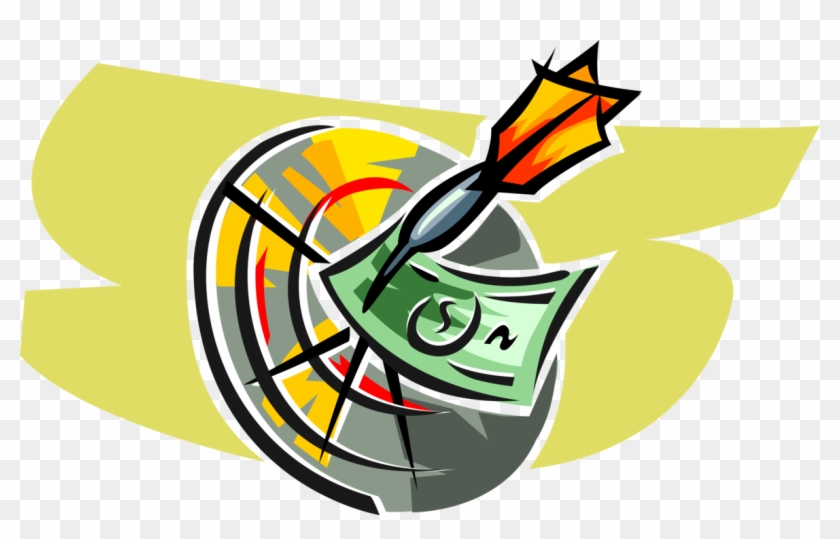 Vector Illustration Of Traditional Pub Game With Dart - Graphic Design Clipart #293775