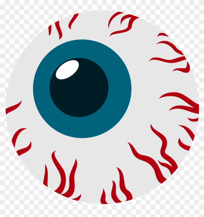 Red Eye Drawing Clip - Bloodshot Eyeball Cartoon - Png Download