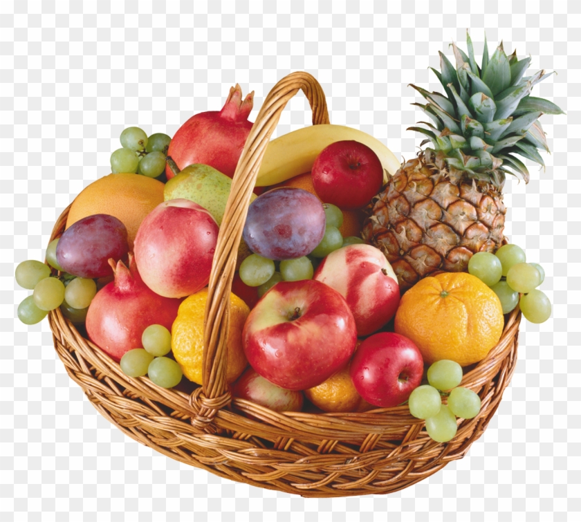 Basket With Fruits Png Clipart - Basket Of Fruits Png Transparent Png #294318