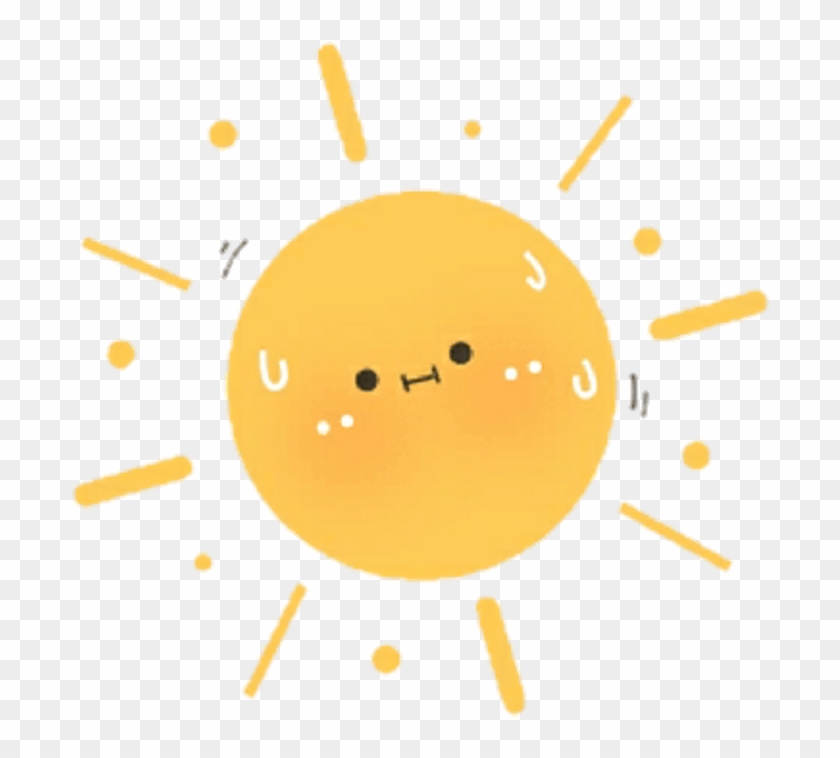 Sunlight Cute Sun Yellow Kawaii Sunny Cutie Soft Graphic - Circle Clipart #294658