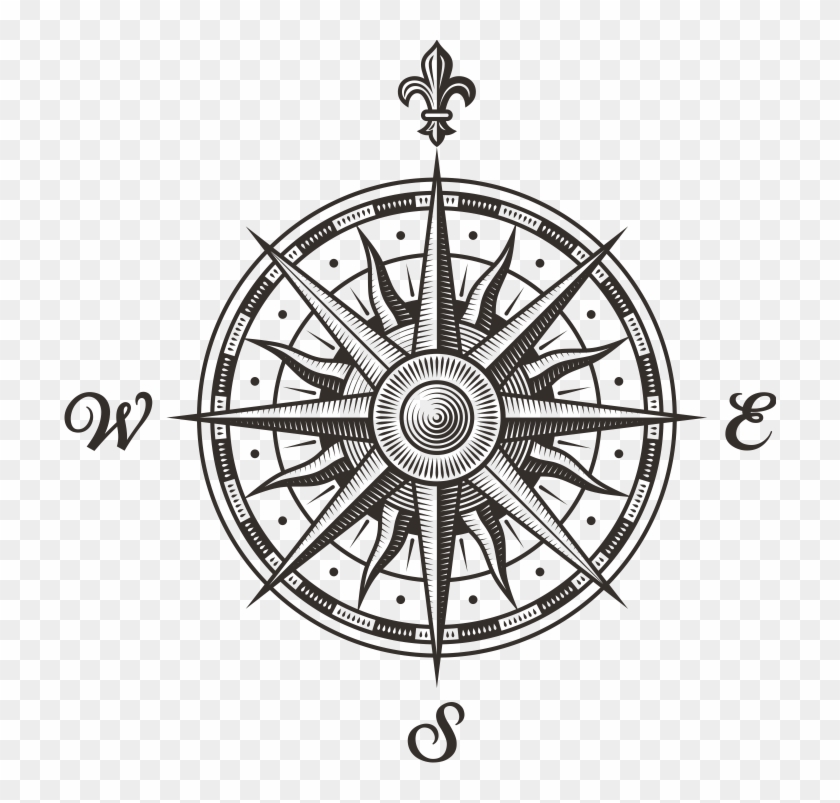 Compass Rose - Vintage Compass Rose Vector Clipart