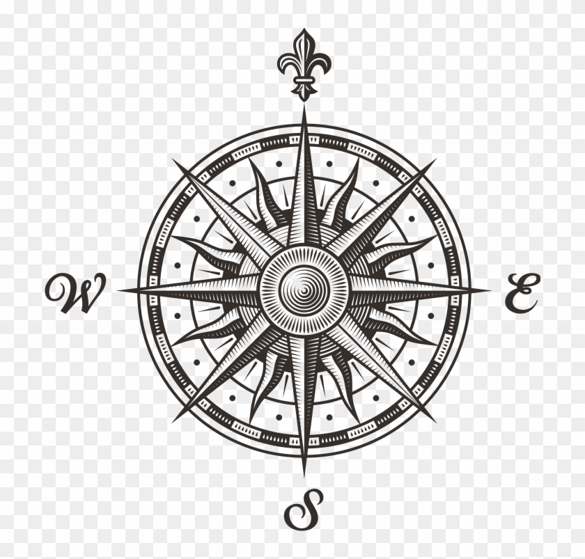 Compass Rose - Vintage Compass Rose Vector Clipart #294705