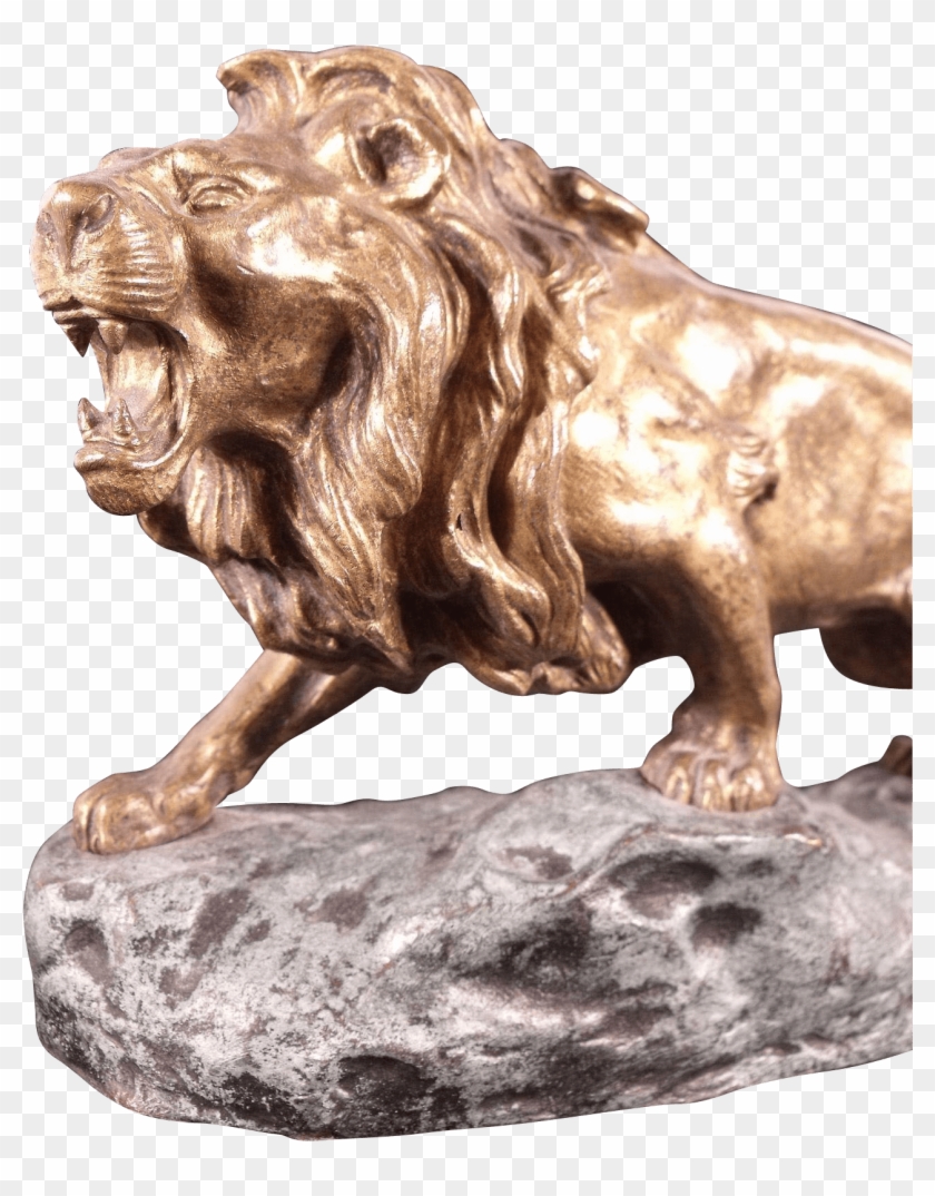 Bronze Lion On Stone Clipart #294723