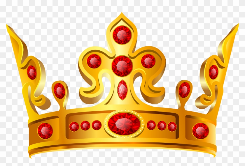 Gold Crown Red Stone Png - Gold And Red Crown Clipart #294792