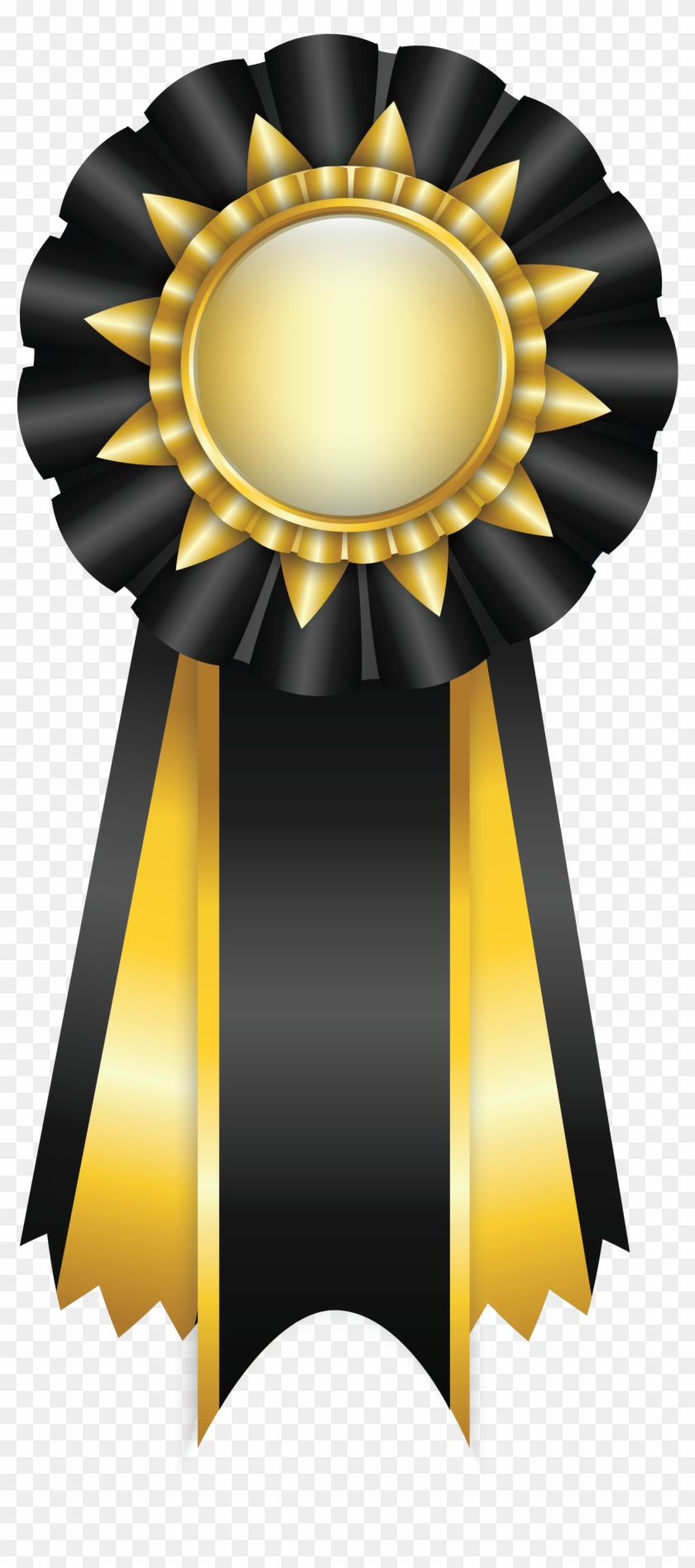 Black Rosette Ribbon Png Clipart Picture - Blue Ribbon Award Png Transparent Png