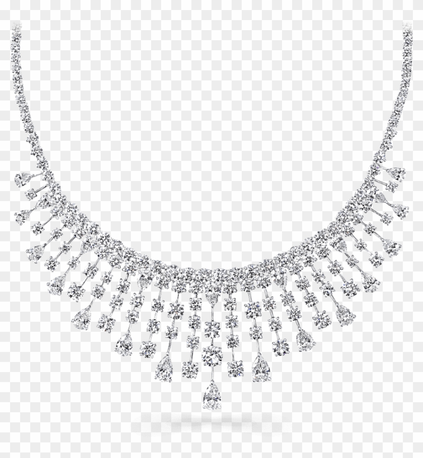 A Classic Graff Multi-shape Fringe Diamond Necklace - Diamond Necklace Design Png Clipart #295177