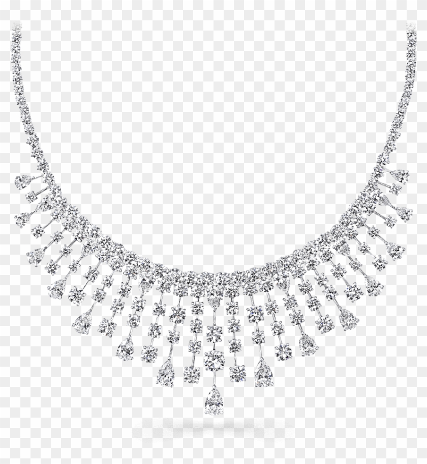 A Classic Graff Multi-shape Fringe Diamond Necklace - Diamond Necklace Design Png Clipart