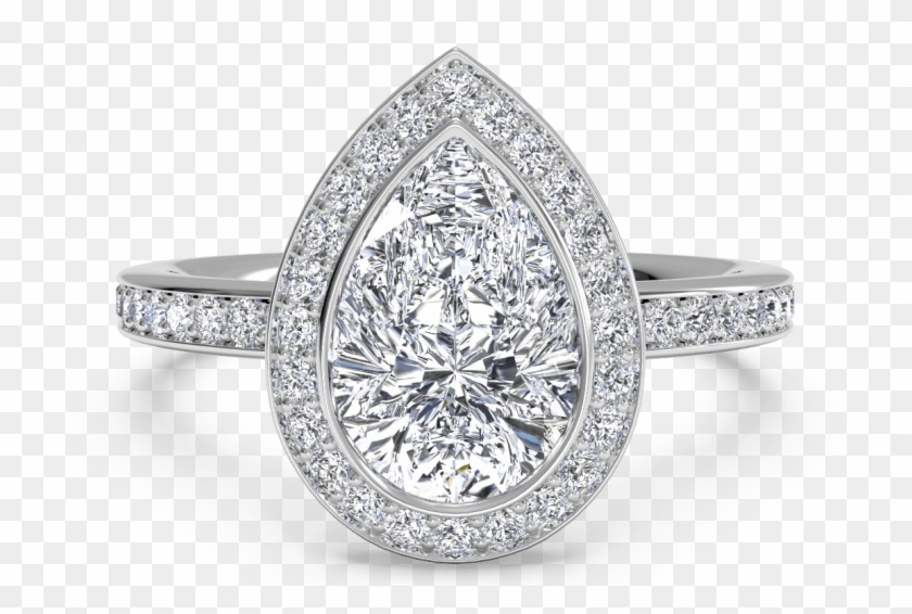 The Pear, Or 'teardrop' Diamond, Is A Truly Unique - Pear Shaped Halo Engagement Ring Clipart