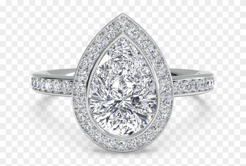 The Pear, Or 'teardrop' Diamond, Is A Truly Unique - Pear Shaped Halo Engagement Ring Clipart #295358