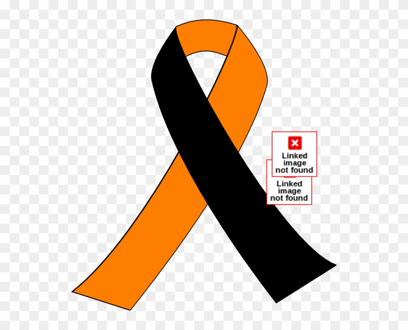 Black And Orange Ribbon Svg Clip Arts 546 X 599 Px - Png Download #295486