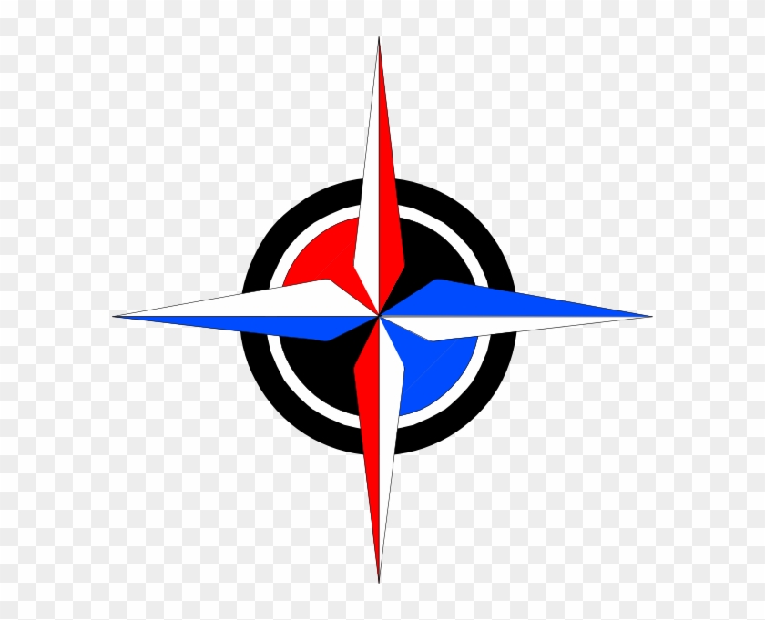 Blue & Red Compass Rose Svg Clip Arts 594 X 601 Px - Png Download #295602