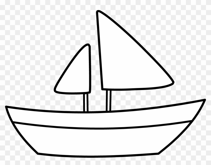 Simple Sailboat Coloring Page - White Clipart Boat - Png Download #295747