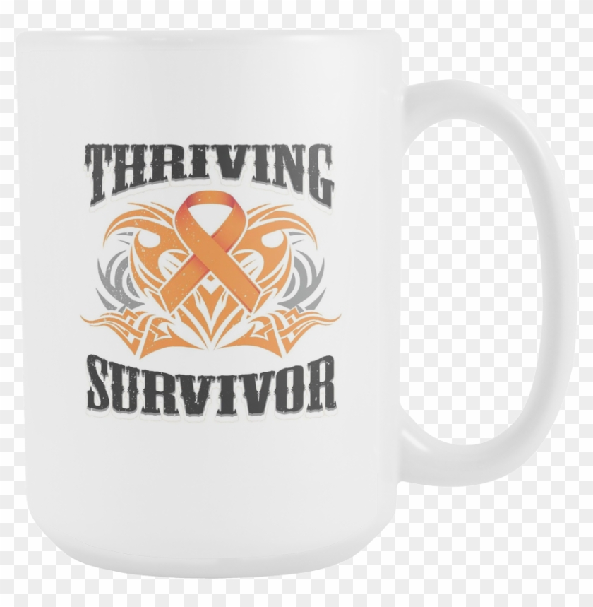 Thriving Survivor Orange Ribbon Kidney Cancer Awareness Clipart
