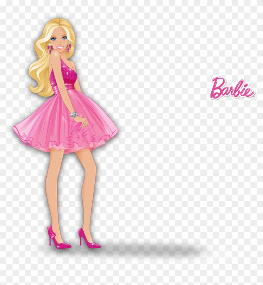 Clipart Black And White Library Group With Items Image - Barbie With No Background - Png Download