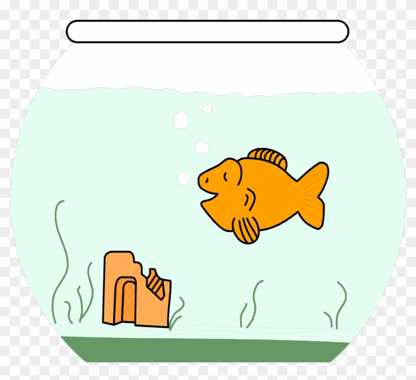 Free Stock Photo Illustration Of A Cartoon - Cartoon Goldfish In Bowl Clipart