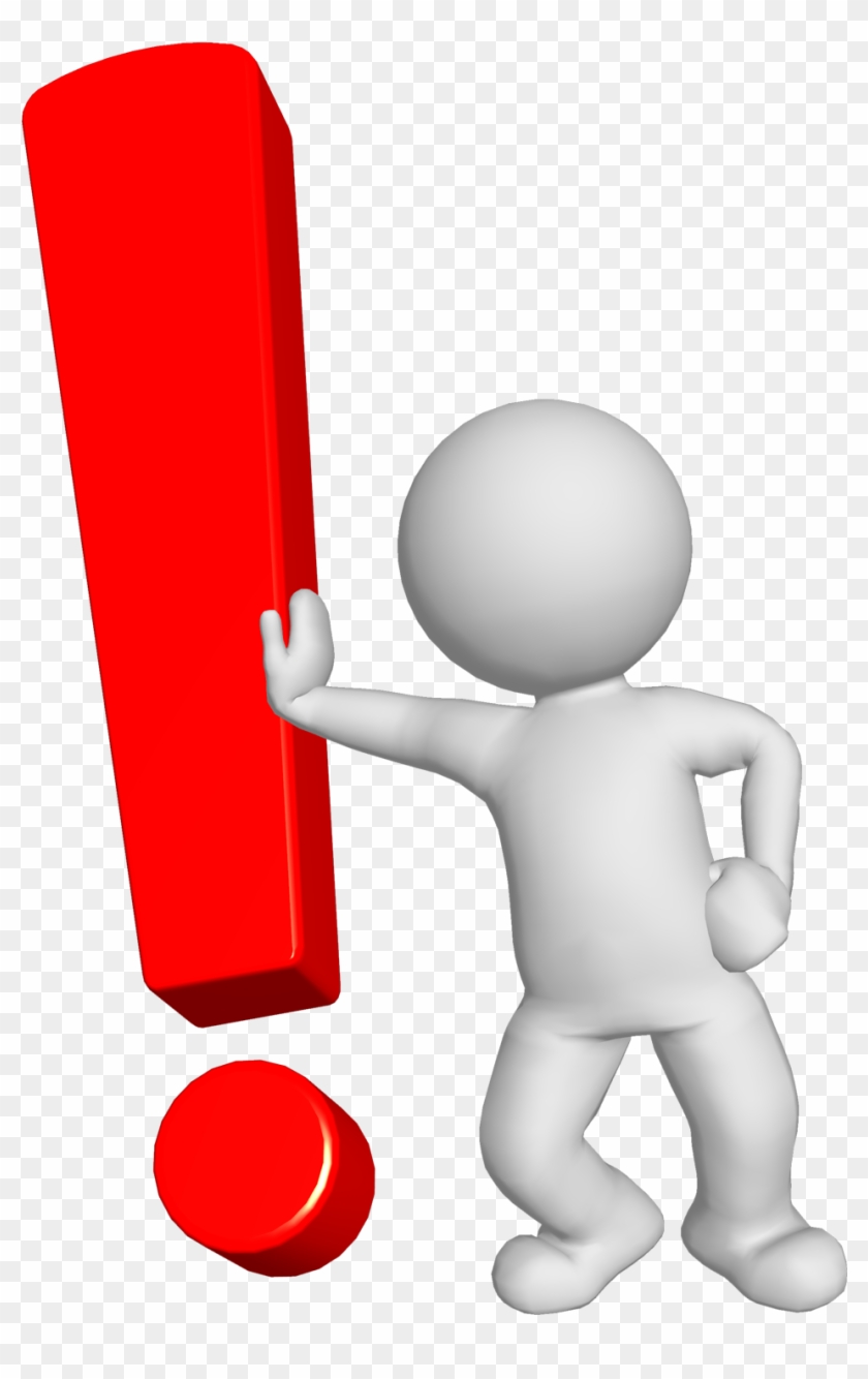 Man With Symbol 05 - 3d Man With Exclamation Clipart
