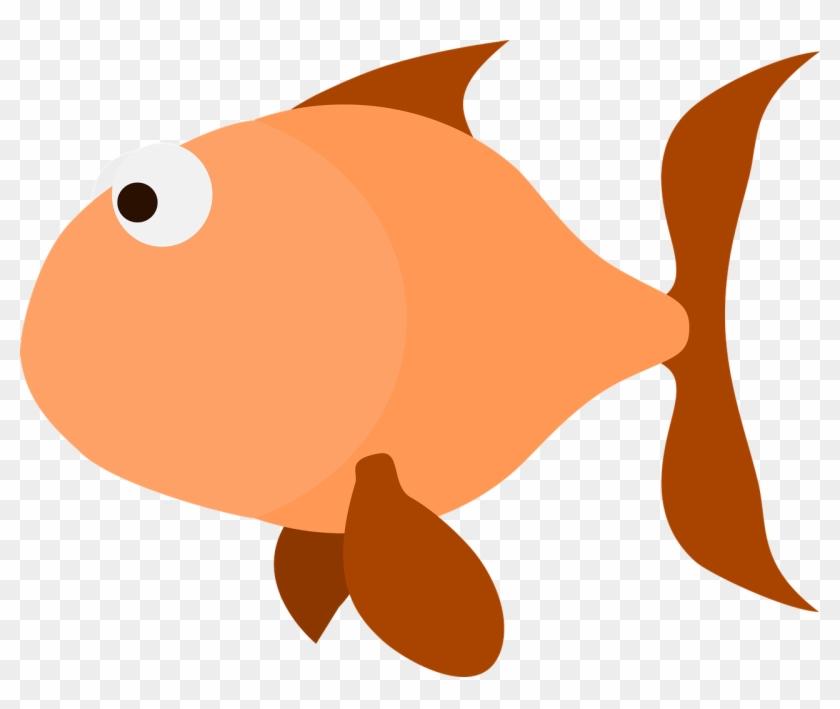 Scared Goldfish - Desenho De Peixe Marrom Clipart #297219