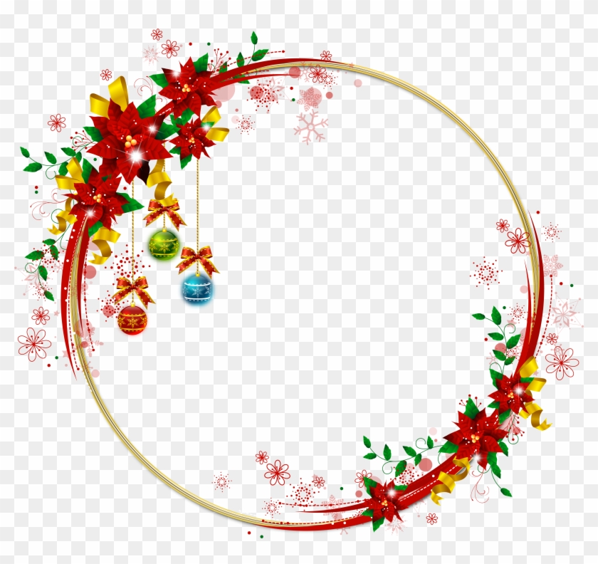 4500 X 4058 53 - Christmas Round Frame Png Clipart #297293