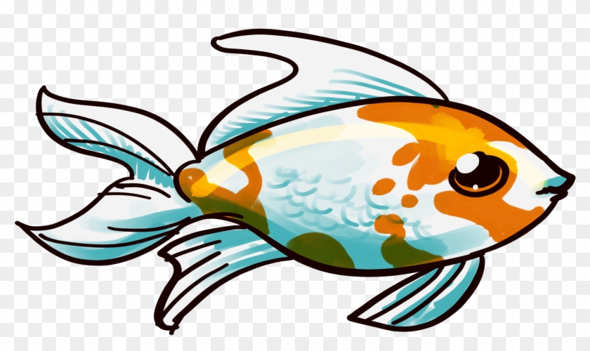Png Black And White Download Clipart Beautiful Fish - Goldfish Transparent Png