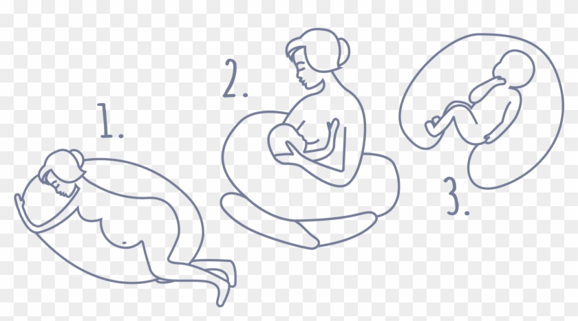 Nursing Cushion Blue With White Stars - Line Art Clipart