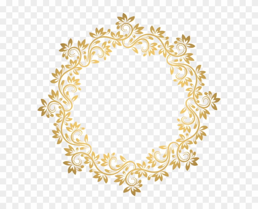 Gold Deco Round Border Png Transparent Clip Art - Motif #297805