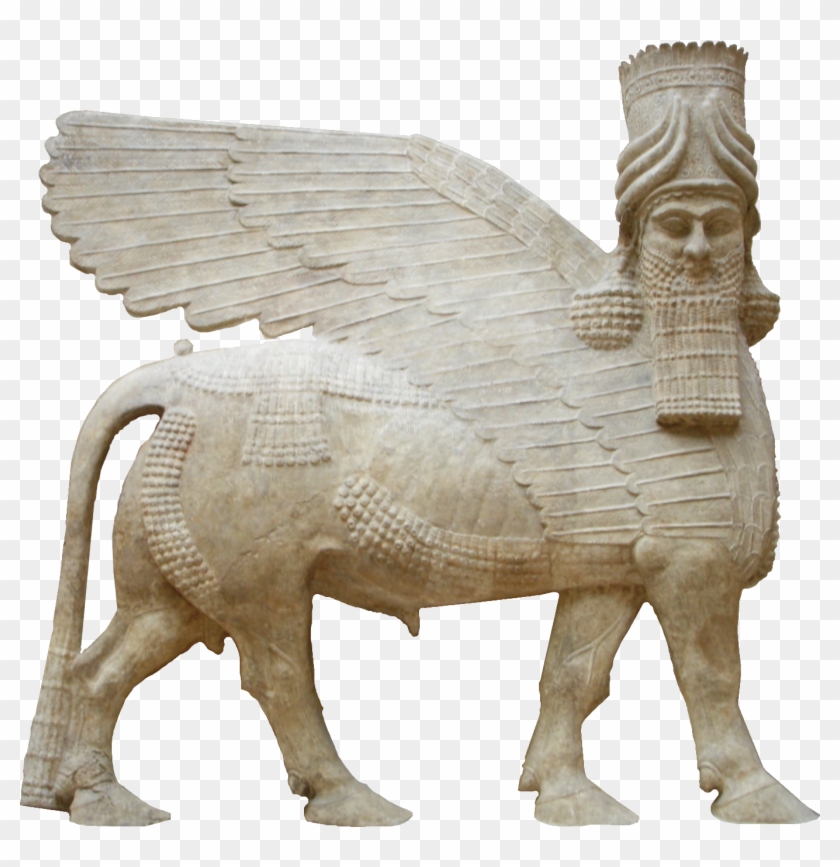 Human Headed Winged Bull Facing - The Louvre Clipart