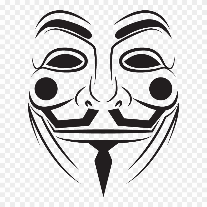Jpg Freeuse Library Anonymous Drawing Vendetta Mask - Adesivi Bianco E Nero Clipart