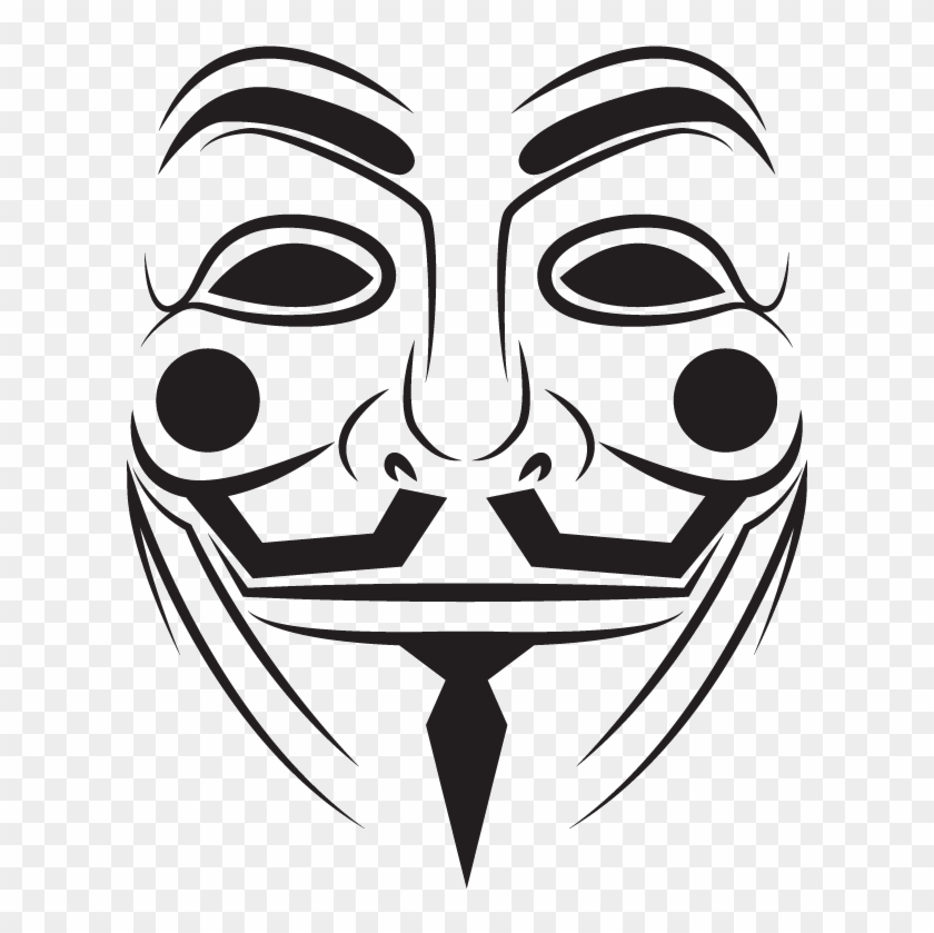 Jpg Freeuse Library Anonymous Drawing Vendetta Mask - Adesivi Bianco E Nero Clipart #298280