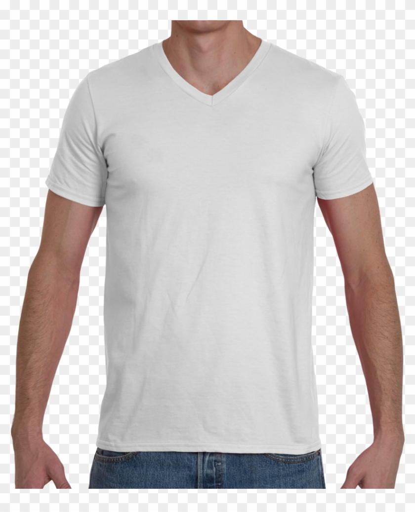 Soft Spun Fashion Fit V Neck T Shirt - Polo Blanc De Marque Clipart