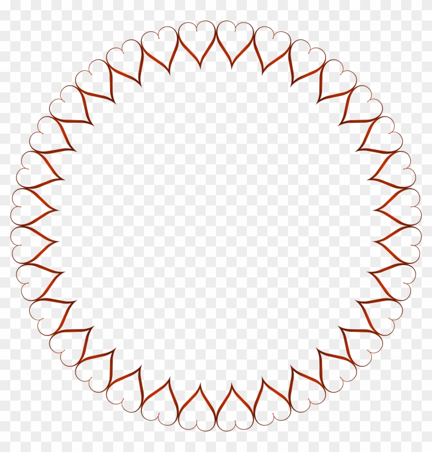 Red Round Heart Border Transparent Clip Art Image - Png Download #298925