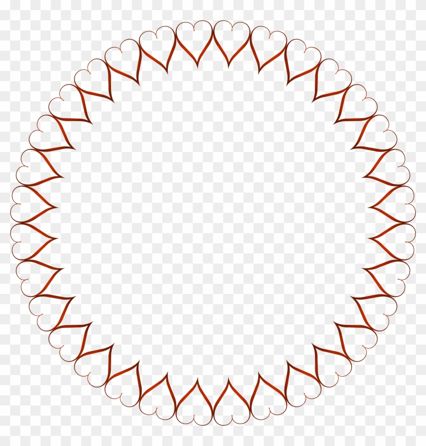 Red Round Heart Border Transparent Clip Art Image - Png Download #298925