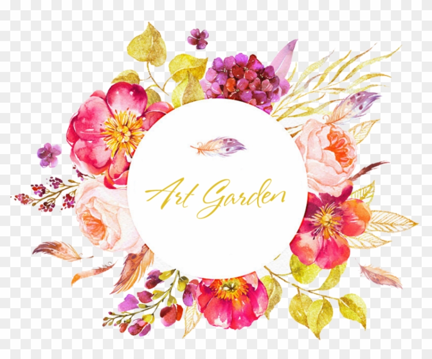 Free Png Download Watercolor Floral Circle Border Png - Watercolor Painting Clipart
