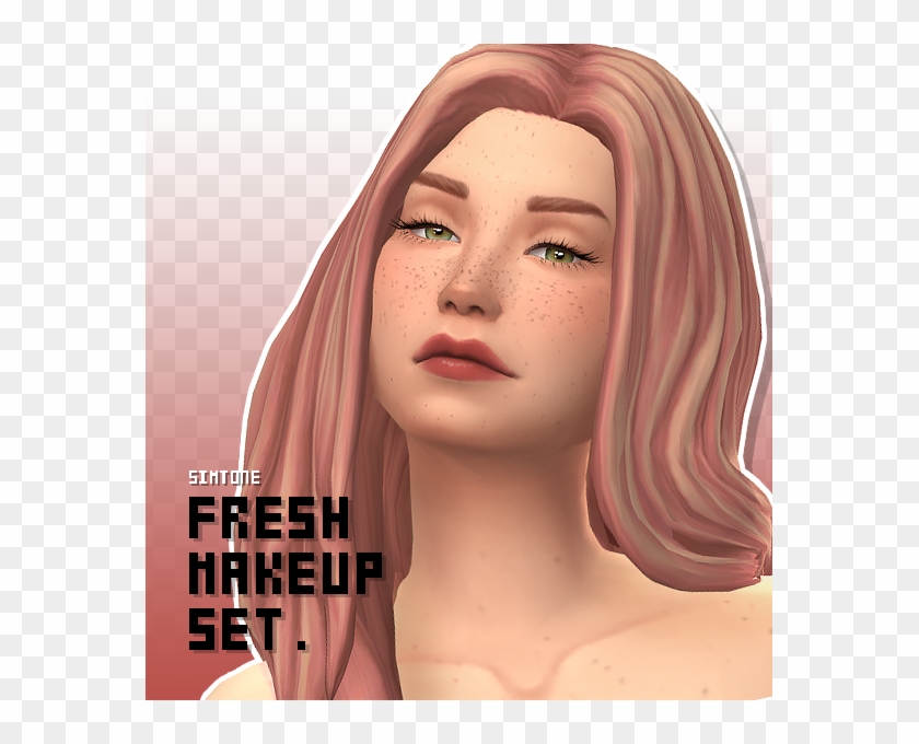 Fresh Makeup Set Freckles Blush Lipstick • Freckles - Girl Clipart #299451