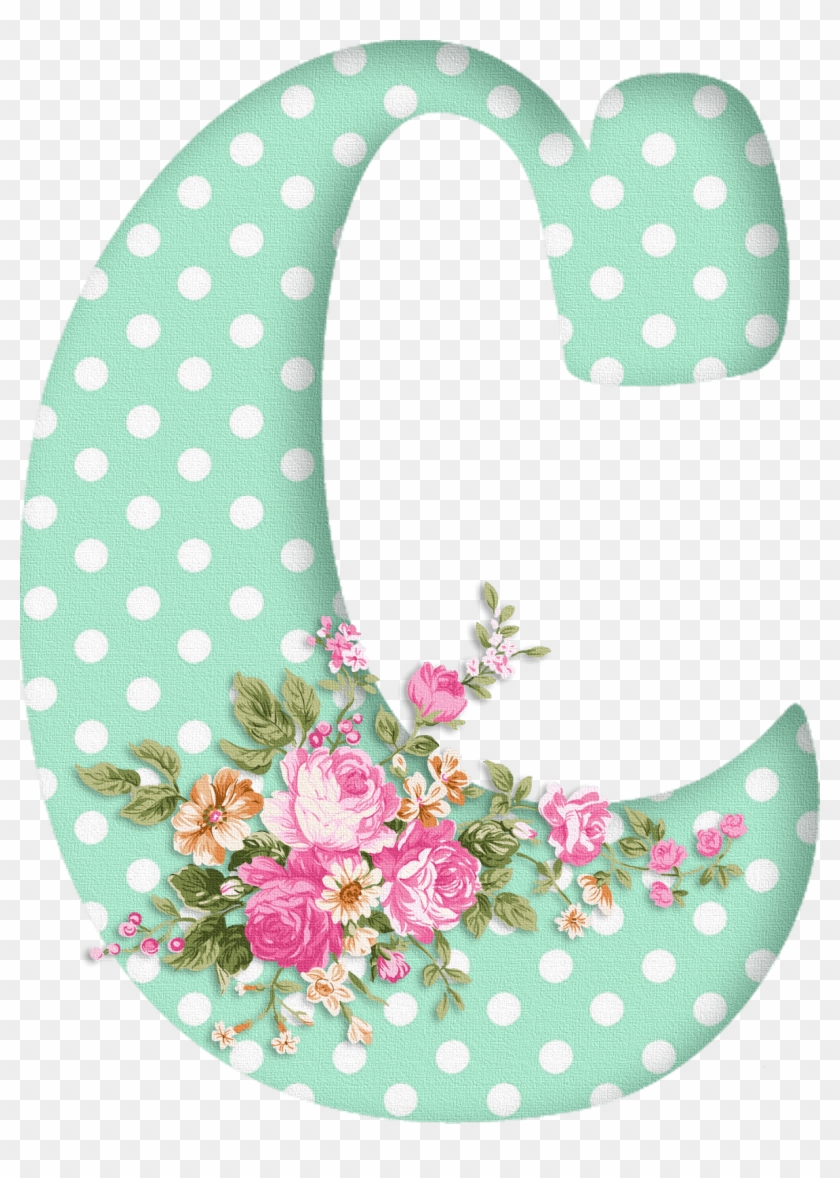 Letra C Con Flores Clipart