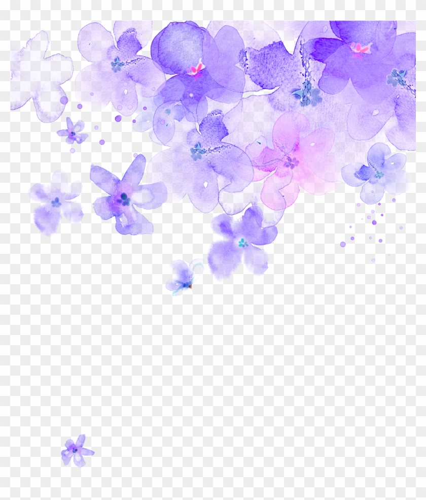 Purple Water Color Flowers Png , Png Download - Clipart Watercolor Flower Png Transparent Png #2903193