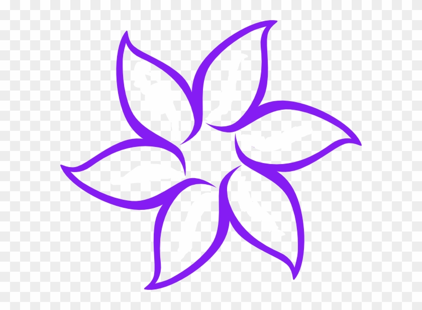 Purple Flower Outline Svg Clip Arts 600 X 536 Px - Cute Drawings Of Flowers - Png Download #2903232