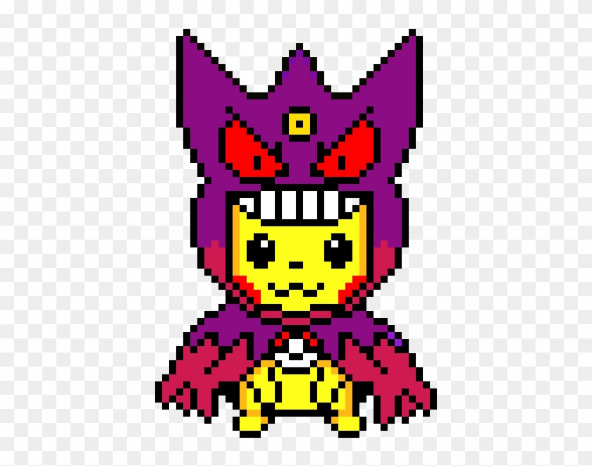 Mega Gengar Pikachu Perler - Cartoon Clipart