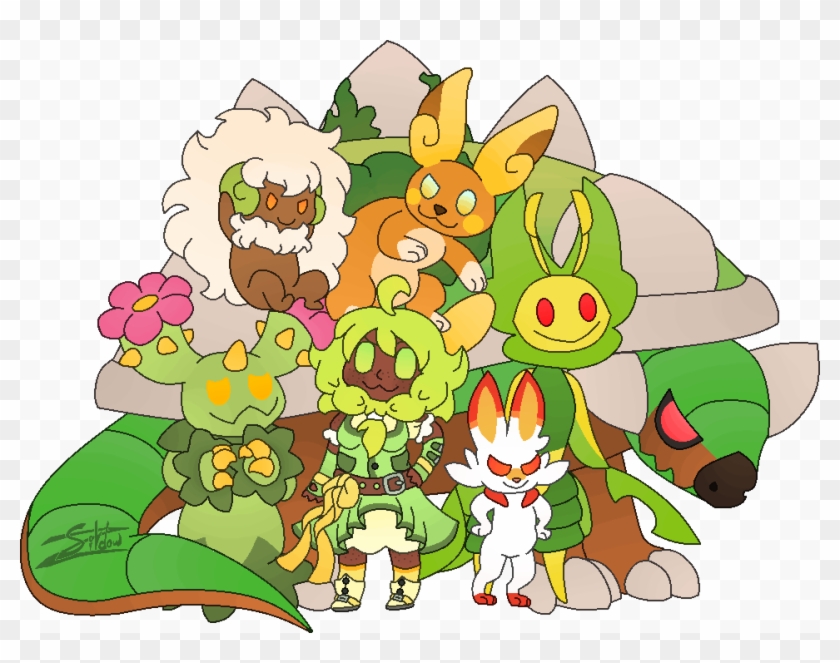 #pokemon #scorbunny #leavanny #maractus #alolaraichu - Cartoon Clipart